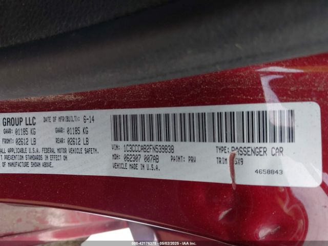 2015 CHRYSLER 200 1C3CCCAB2FN539838 Photo 8