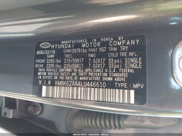 KM8K62AA4LU446610 Hyundai Kona Sel Plus
