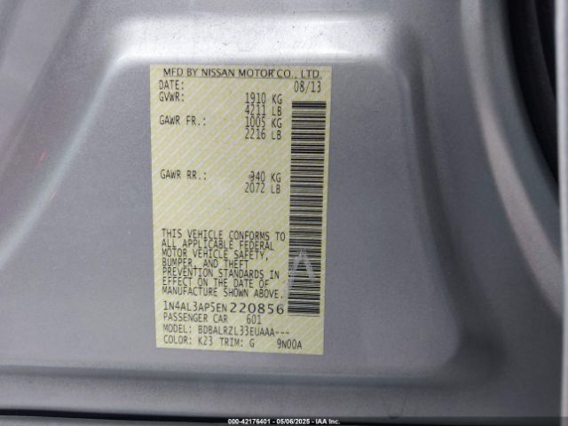1N4AL3AP5EN220856 Nissan Altima 2.5 S