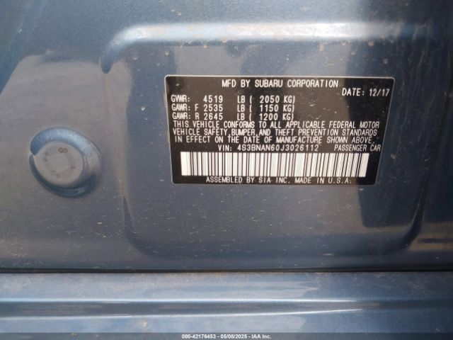4S3BNAN60J3026112 Subaru Legacy 2.5i Limited