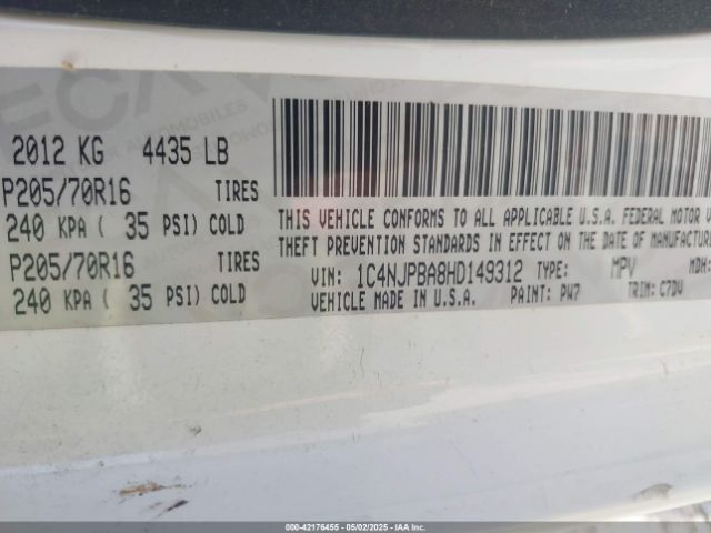 1C4NJPBA8HD149312 Jeep Patriot Sport Fwd