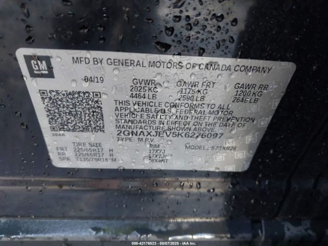 2019 CHEVROLET EQUINOX 2GNAXJEV5K6275097 Photo 8