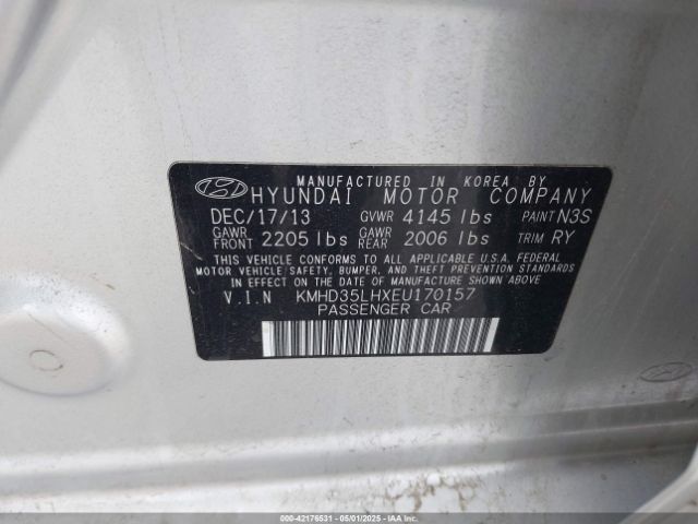 KMHD35LHXEU170157 Hyundai ELANTRA GT