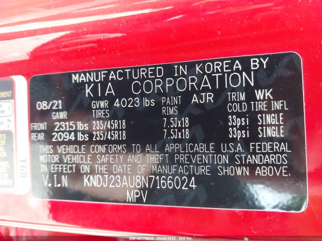 KNDJ23AU8N7166024 KIA Soul X-line