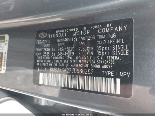 KM8J33A27JU686282 Hyundai Tucson Value