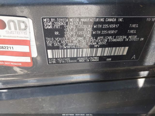 2T3W1RFV4LC039335 Toyota Rav4 Xle