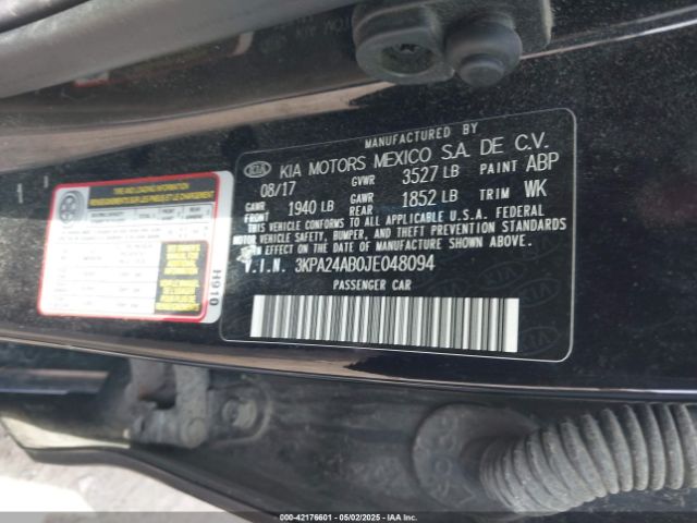 3KPA24AB0JE048094 KIA RIO LX