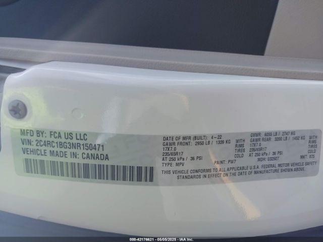 2022 CHRYSLER PACIFICA 2C4RC1BG3NR150471 Photo 8