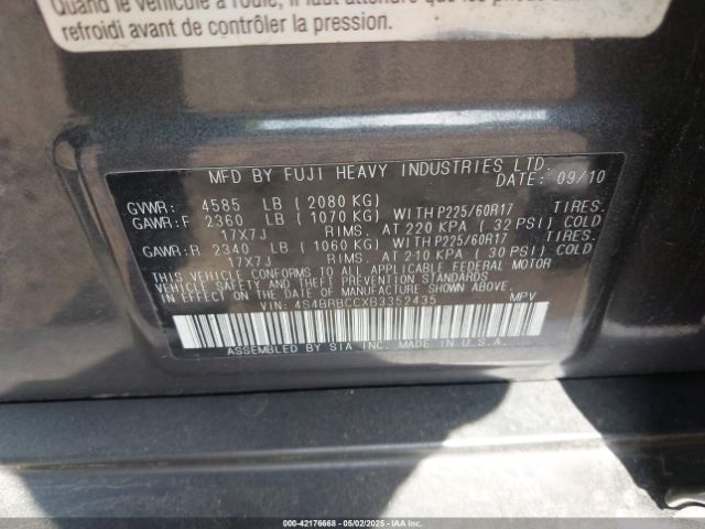 2011 SUBARU OUTBACK 4S4BRBCCXB3352435 Photo 8