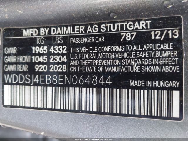 WDDSJ4EB8EN064844 Mercedes-Benz CLA 250