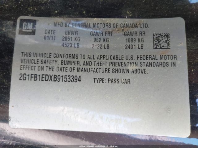 2011 CHEVROLET CAMARO 2G1FB1EDXB9153394 Photo 8