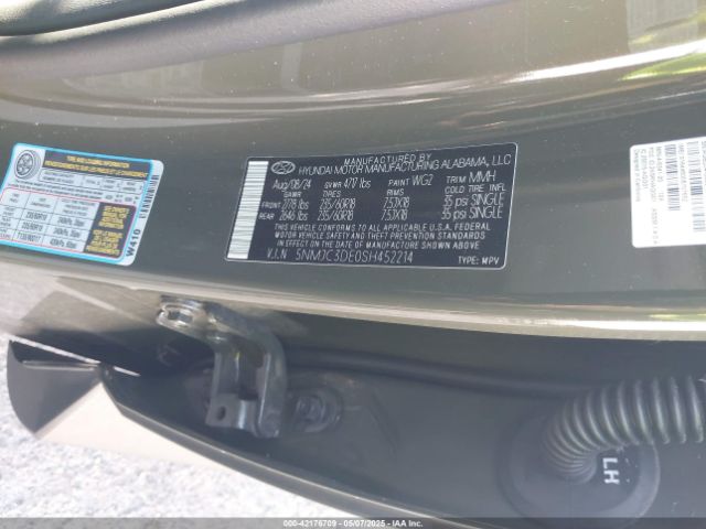 5NMJC3DE0SH452214 Hyundai Tucson Sel Convenience