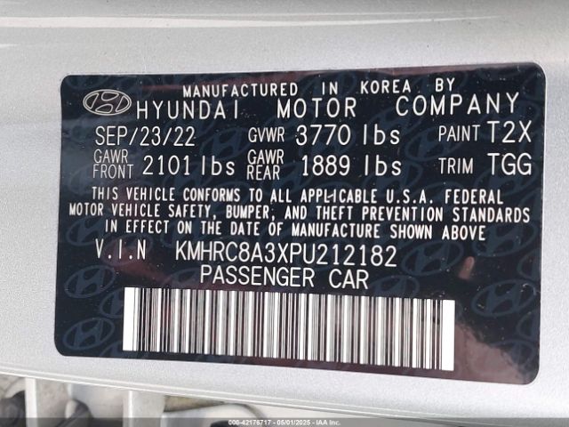 KMHRC8A3XPU212182 Hyundai Venue Sel