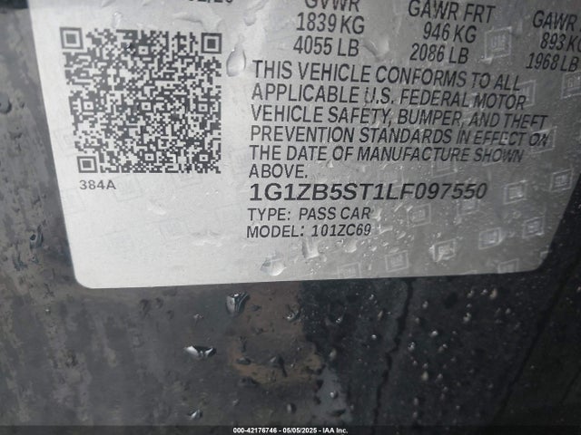 1G1ZB5ST1LF097550 Chevrolet Malibu Fwd Ls
