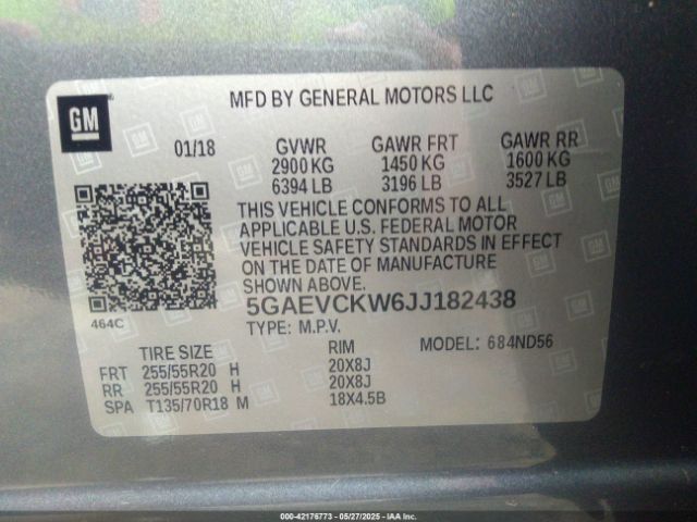 5GAEVCKW6JJ182438 Buick Enclave Avenir