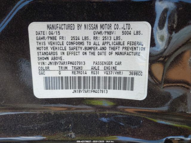 JN1BV7AR1FM407913 Infiniti Q50 Premium