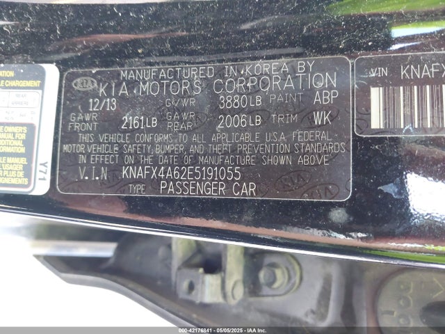 KNAFX4A62E5191055 KIA FORTE LX
