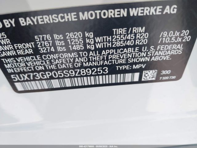 5UX73GP05S9Z89253 BMW X3 M50 Xdrive