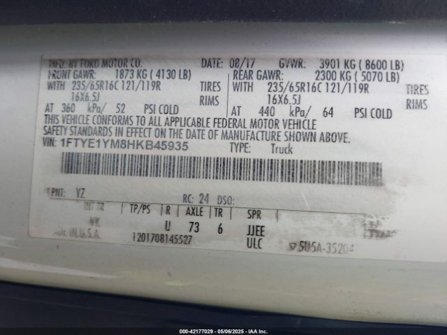 1FTYE1YM8HKB45935 Ford Transit-150