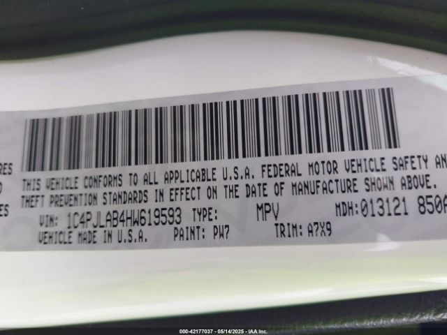 2017 JEEP CHEROKEE 1C4PJLAB4HW619593 Photo 8