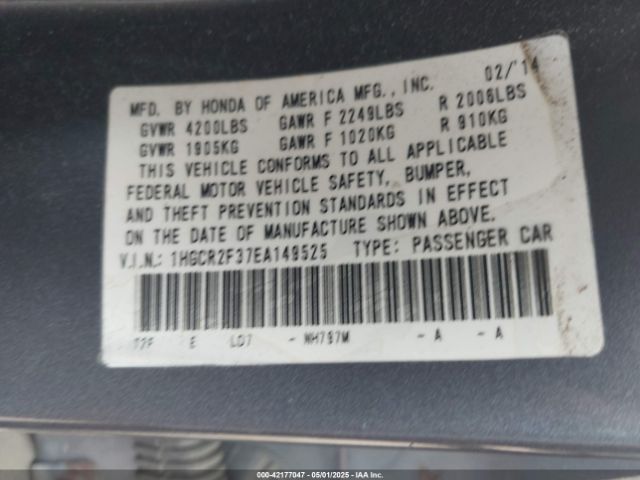 1HGCR2F37EA149525 Honda ACCORD LX