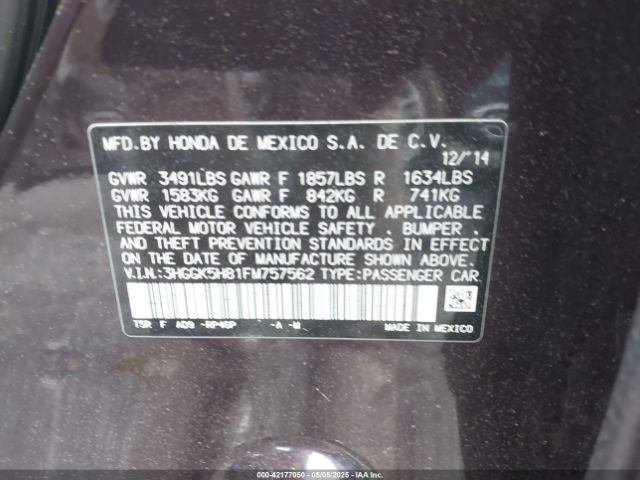 3HGGK5H81FM757562 Honda Fit Ex/ex-l