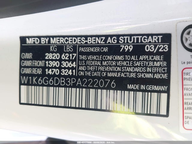 W1K6G6DB3PA222076 Mercedes-Benz m256