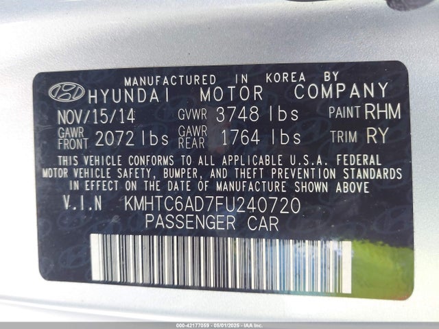 Hyundai Veloster 2015 KMHTC6AD7FU240720 Image 9