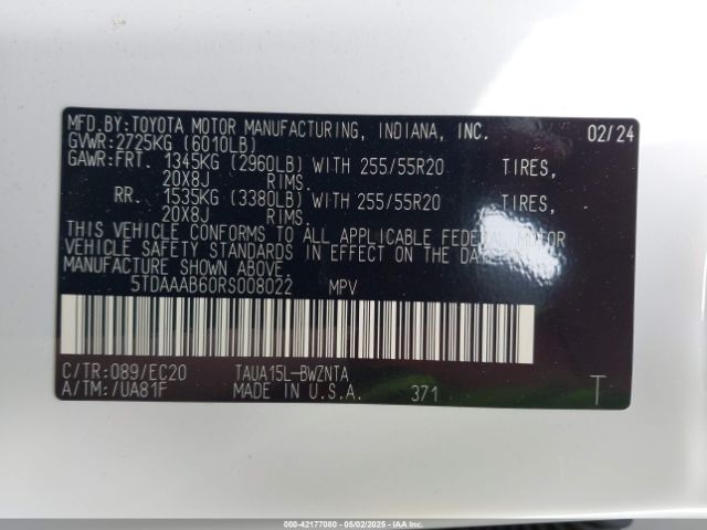 5TDAAAB60RS008022 Lexus Tx 350