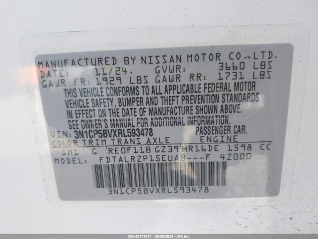 3N1CP5BVXRL593478 Nissan 2024