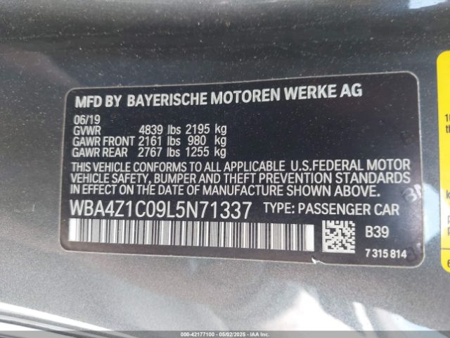 WBA4Z1C09L5N71337 BMW 430I