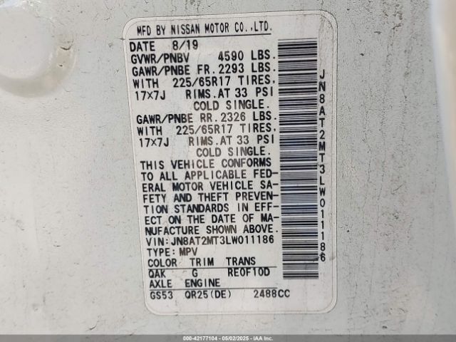 2020 NISSAN ROGUE JN8AT2MT3LW011186 Photo 8