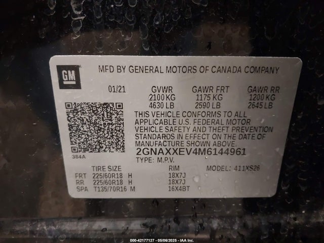 Chevrolet Equinox Awd Premier 2021 2GNAXXEV4M6144961 Image 9