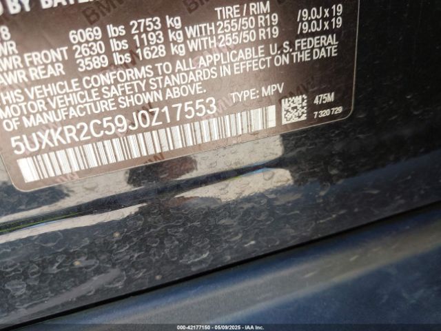 5UXKR2C59J0Z17553 BMW 2018