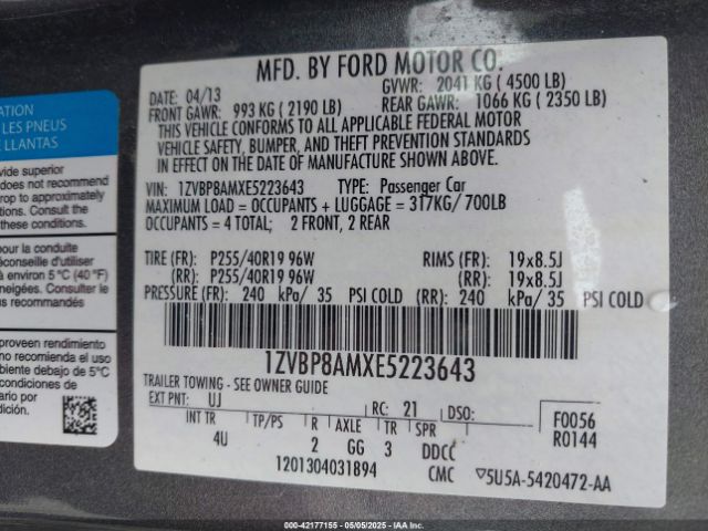 1ZVBP8AMXE5223643 Ford Mustang V6 Premium