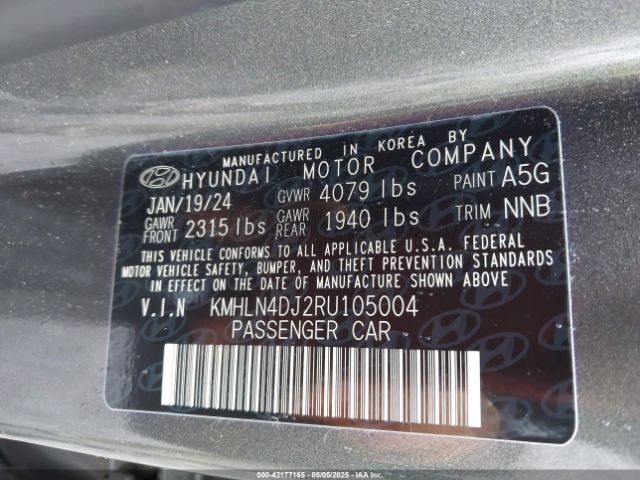 KMHLN4DJ2RU105004 Hyundai Elantra Hybrid Limited