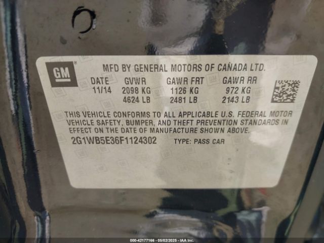 2G1WB5E36F1124302 Chevrolet Impala Limited Lt