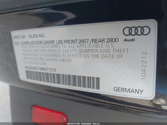 2021 AUDI A6 WAUD3AF21MN071219 Photo 8