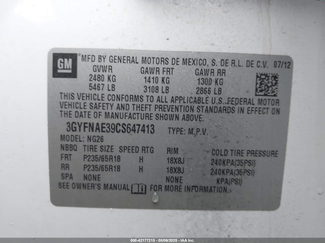 2012 CADILLAC SRX 3GYFNAE39CS647413 Photo 8