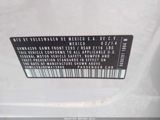 3VWLL7AJ8EM413886 Volkswagen Jetta 2.0l Tdi