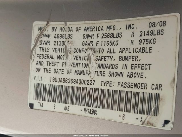 2009 ACURA TL 19UUA86269A000227 Photo 8