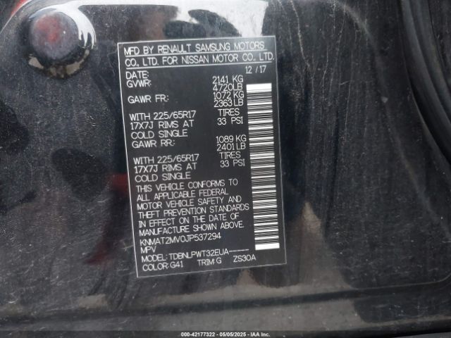 KNMAT2MV0JP537294 Nissan ROGUE S
