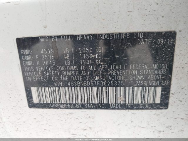 4S3BNBD67F3025375 Subaru Legacy 2.5i Premium