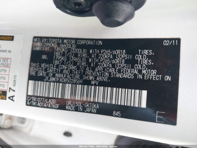 2011 LEXUS GX 460 JTJBM7FX0B5028569 Photo 8