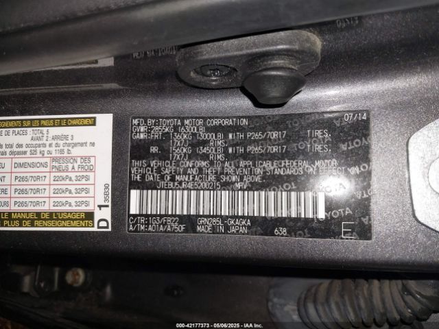 JTEBU5JR4E5200215 Toyota 4RUNNER SR5