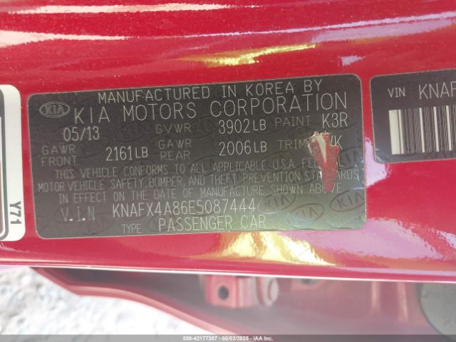 KNAFX4A86E5087444 KIA FORTE EX