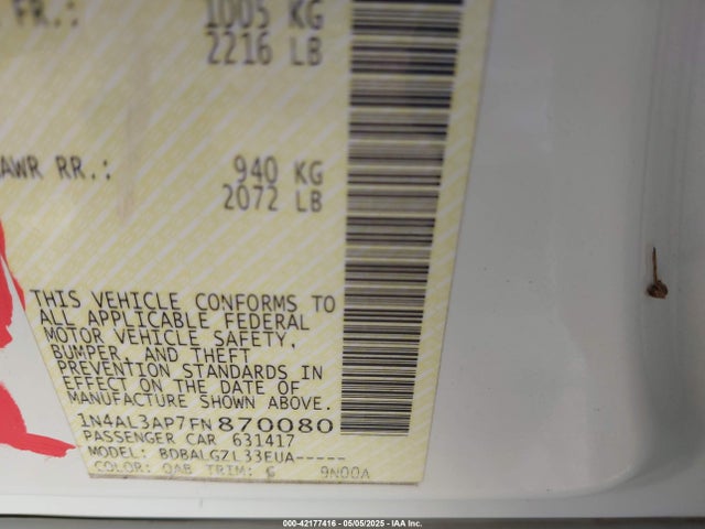 1N4AL3AP7FN870080 Nissan Altima