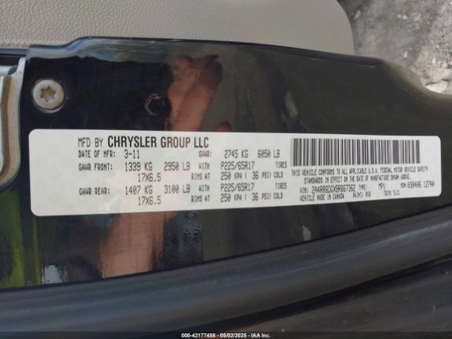 2011 CHRYSLER TOWN & COUNTRY 2A4RR6DGXBR667362 Photo 8
