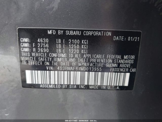 4S3BWAF67M3013955 Subaru Legacy Premium