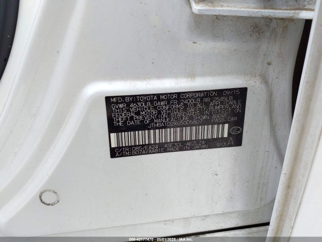 JTHBA1D2XG5005807 Lexus IS 200T